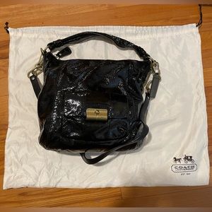Coach Black Patent Leather Crossbody Bag 12x9